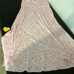 LuLaRoe Light Pink Bicycle Print Maxi Skirt